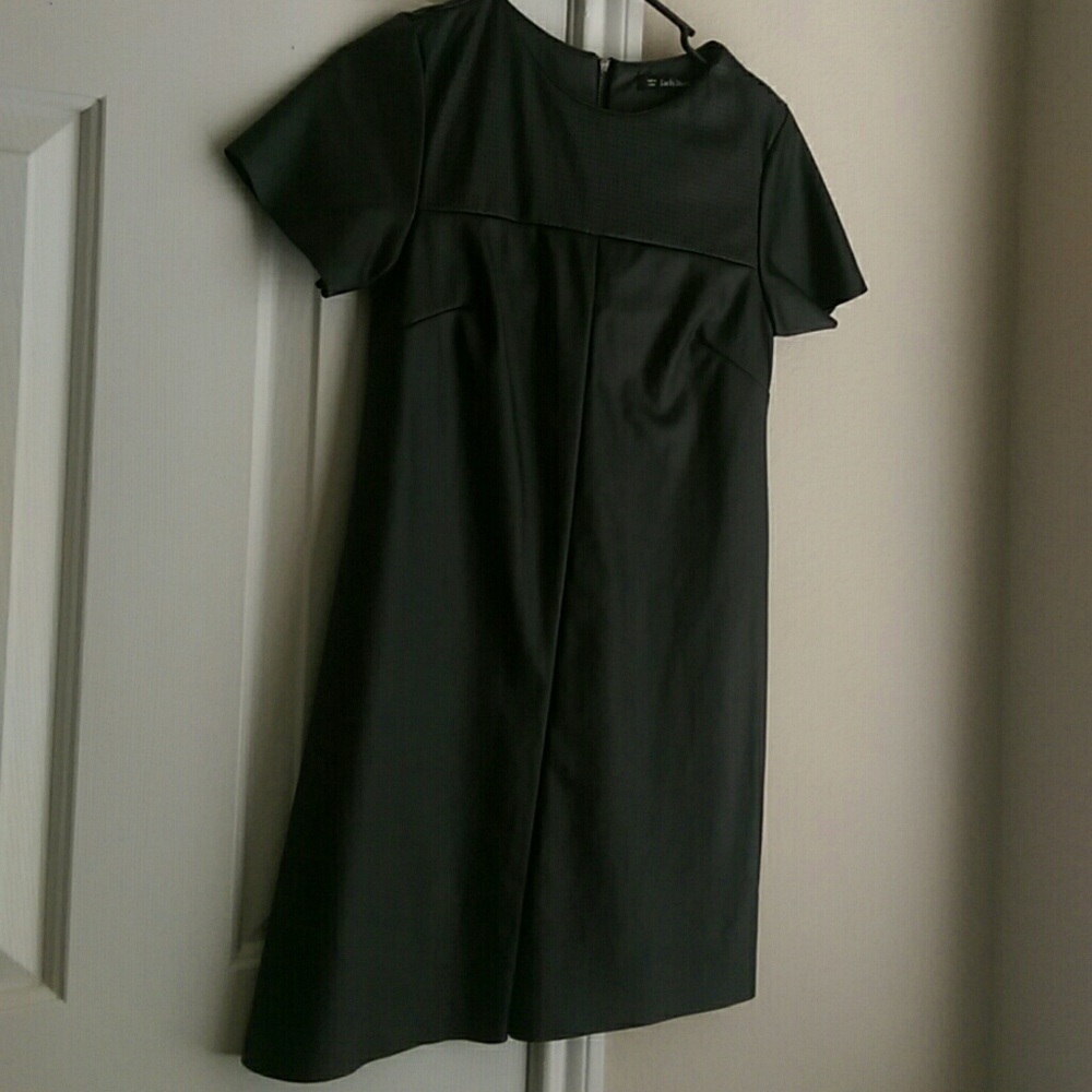 Short sleeve black leather dress from Lucky Leaves